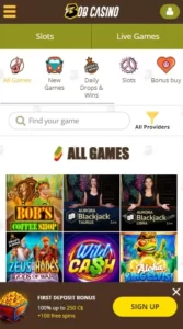 bob casino mobile games